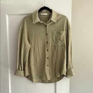 OAK + FORT Matcha Green Button Top